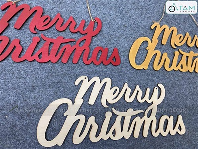 Chữ Merry Christmas 35x14cm [Bằng gỗ - Nhiều màu] CHUGO-18